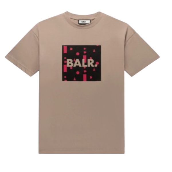 Camiseta BALR. Repeat Box Fit T-Shirt Warm Taupe