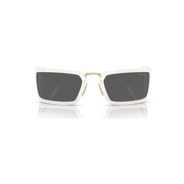 GAFAS PRADA BLANCAS PUENTE DORADO LENTE GRIS OSCURO