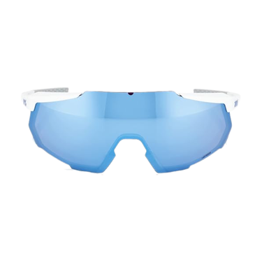 GAFAS 100% RACETRAP 3.0 BLANCO MATE LENTE HIPER AZUL ESPEJO