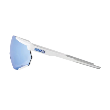 GAFAS 100% RACETRAP 3.0 BLANCO MATE LENTE HIPER AZUL ESPEJO