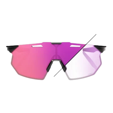 GAFAS 100% HIPERCRAFT SQ NEGRO GLOSS LENTE FOTOCROMATICO PURPURA ESPEJO