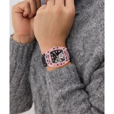 Reloj Guess Sporting Pink GW0032G3 Silicona Negro