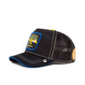 "gorra en color negro y azul"