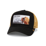 "Esta gorra es más resistente que cualquier lunes por la mañana. Con su robusto diseño en negro y dorado y su majestuoso diseño de bisonte, dice: "¡Soy fuerte, soy salvaje y necesito mi café negro!". Perfecta para cualquiera que se esfuerce en la vida pero quiera lucir espectacular. La parte trasera de malla proporciona aire fresco, mientras que la snapback asegura un ajuste perfecto. Ya sea en la ciudad o en la pradera, con esta gorra demostrarás que no estás aquí para acurrucarte. ¡Sé fuerte! ¡Sé salvaje!