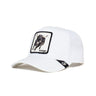 "La imagen muestra una gorra Goorin Bros. Black Sheep, un modelo trucker con un diseño audaz y llamativo. Sus características principales incluyen:

Color blanco sólido en el panel frontal, visera y malla trasera, ofreciendo un look limpio y versátil.
Parche bordado con la imagen de una oveja negra y el texto "BLACK SHEEP", representando a quienes desafían las normas y se destacan por su autenticidad.
Estructura clásica de gorra trucker, con malla transpirable para mayor comodidad."