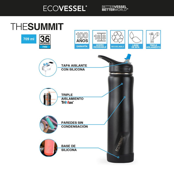 Termo Ecovessel Summit Negro SUMT24BS 24 OZ